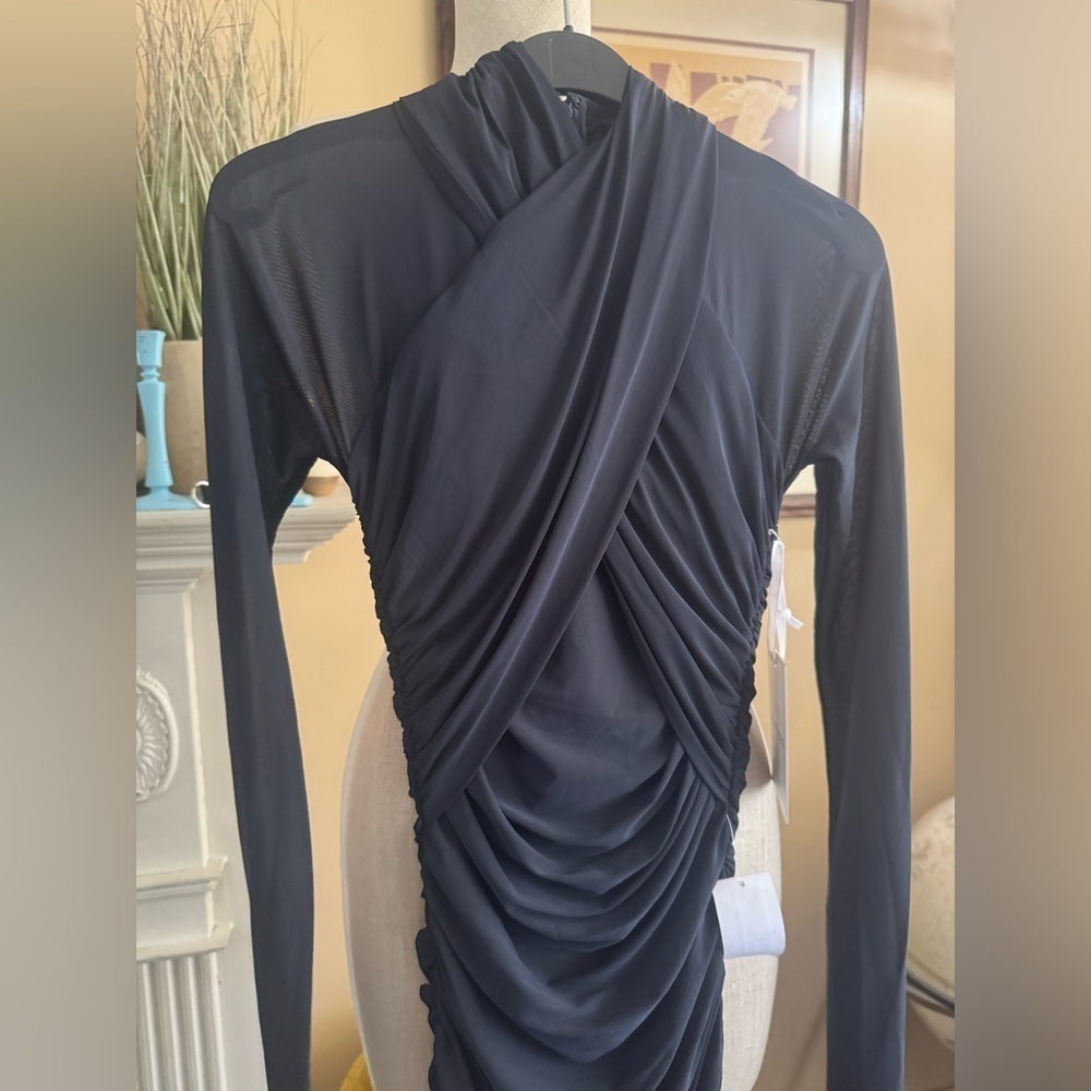 Ronny Kobo Afra Ruched Bodycon Dress in Navy XS - Picture 10 of 16